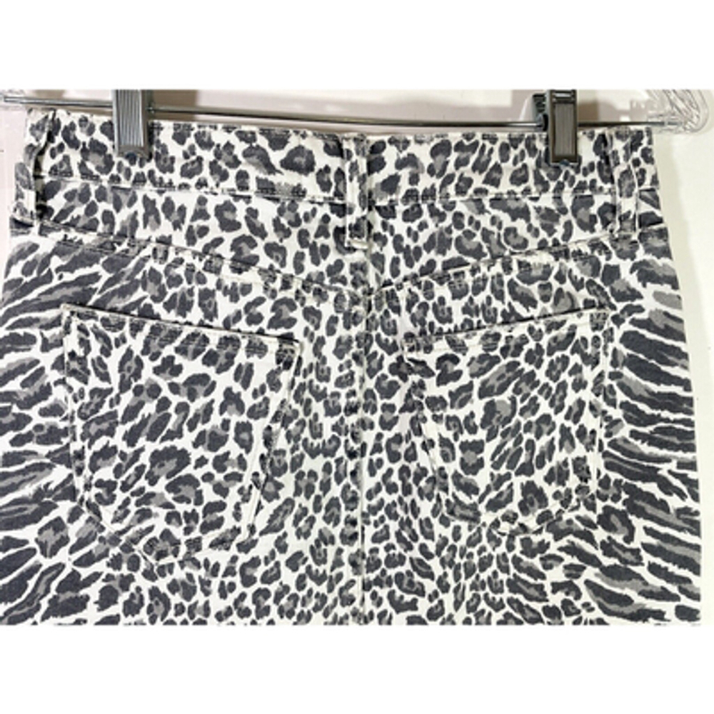 Current/Elliott Leopard Print Denim Mini Skirt Sz 26 - Picture 8 of 10
